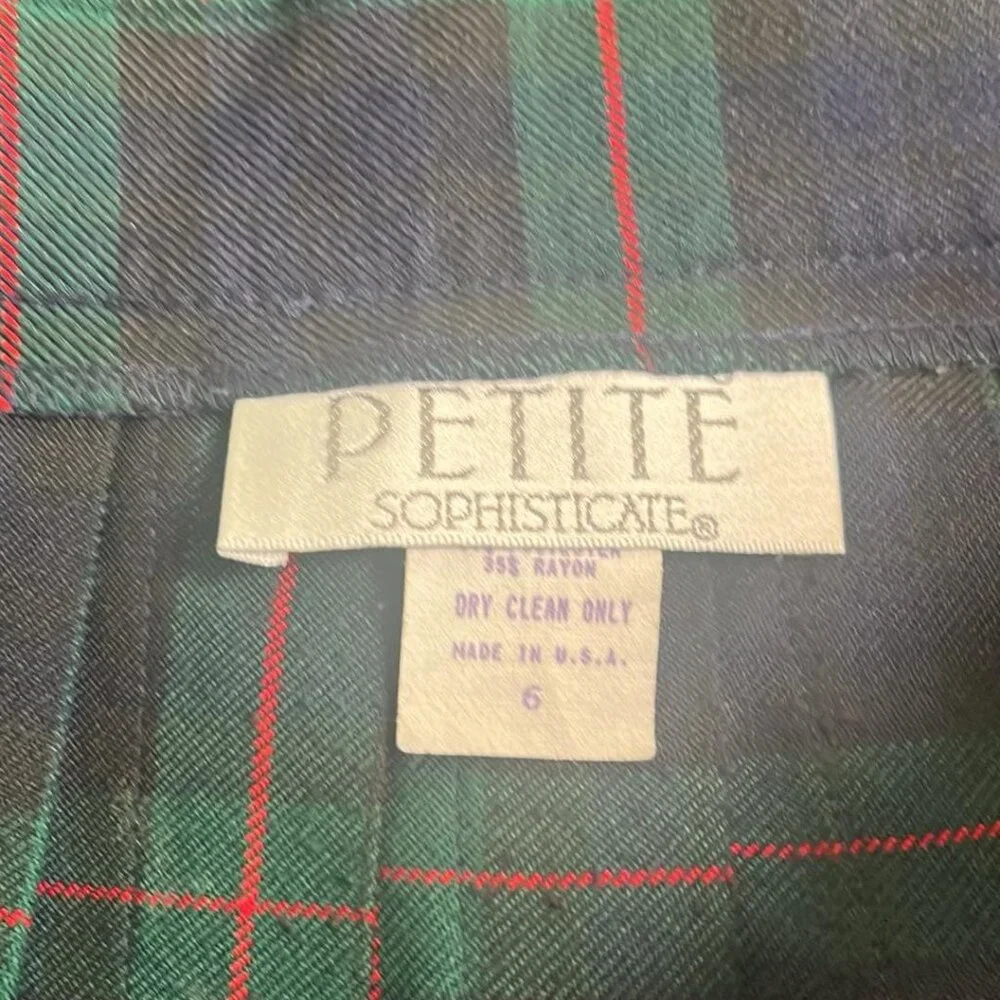 VTG Petite Sophisticates Plaid Skirt SZ 6 Cosplay Preppy School‎ Girl